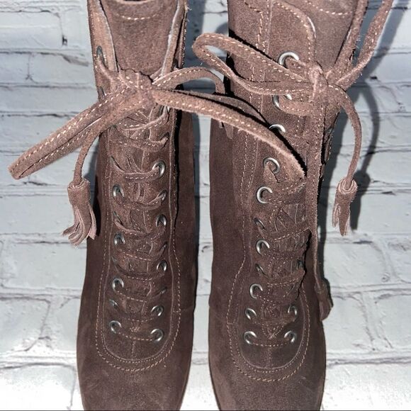 ALL SAINTS Grimsby Brown Suede Lace Up Boot NWOB Size 8 - Picture 5 of 9